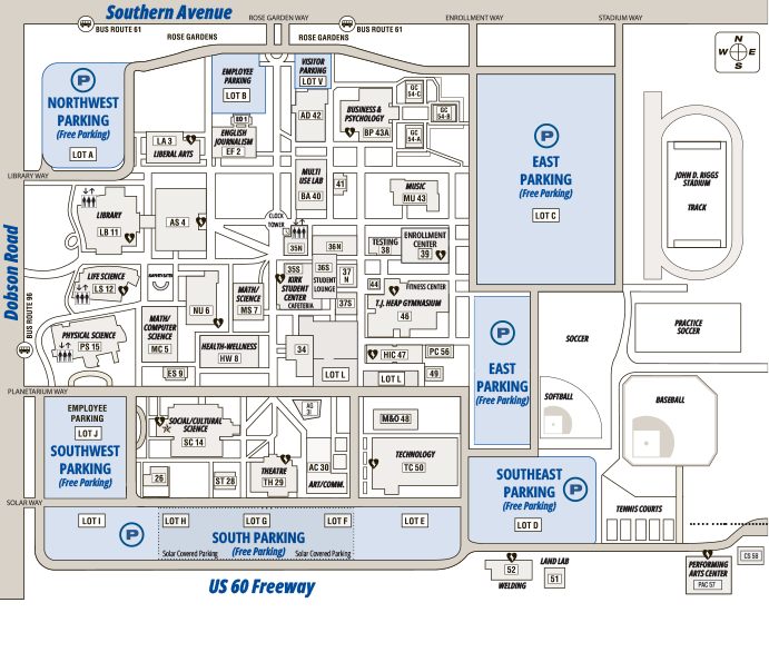 Southern & Dobson Campus Map