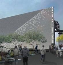 Rendition of the New Performing Arts Center and Art Gallery