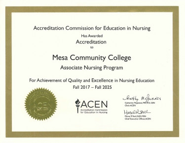 ACEN Certificate Fall 2017- Fall 2025