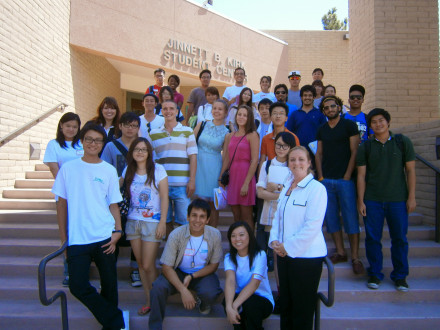 Students on stairs