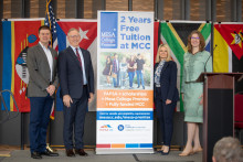 Left to right: Education Forward Arizona CEO Rich Nickel, Mesa Mayor John Giles, MCC Interim President Dr. Kimberly Britt and Google Regional Head of Data Centers Public Affairs Dr. Kate Franko