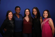 Megan Garvy, Larissa Pokam Epse Takou Kuitche, Gabriella Sanchez, Kaylor Davis and Madeleine Chowdhury. 