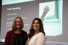 Layne Goodman, Ed.D., and Amber Green, Ph.D., authors of Public Speaking, Finding Your Voice 