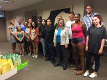 Students standing in the Math Foundations Center