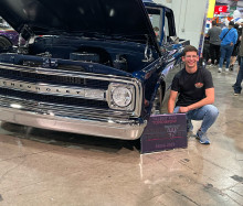 Charles with his customized 1969 Chevy C10 at SEMAs annual 2023 show in Las Vegas